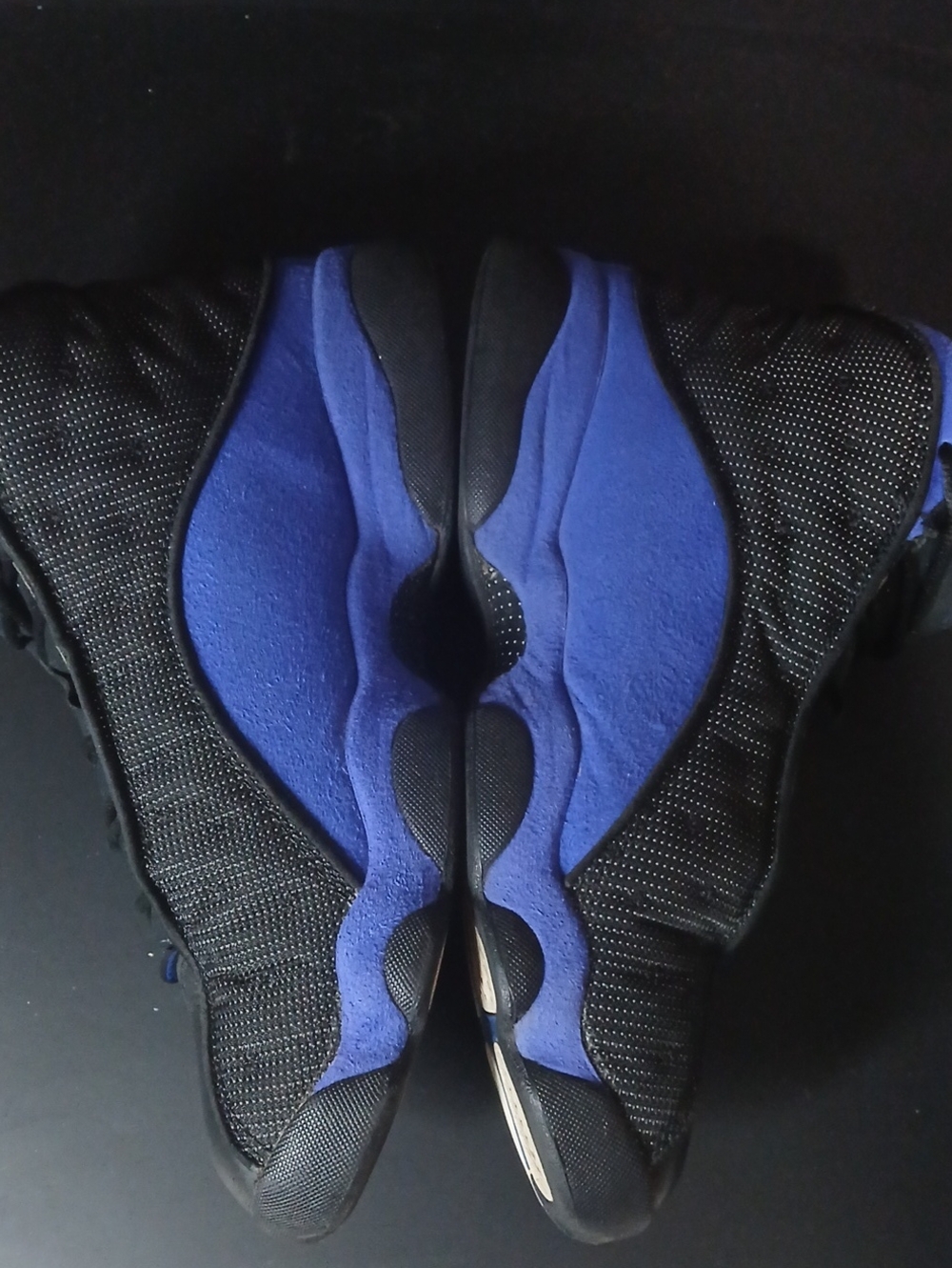 Jordan Men’s Athletic Shoes Black and Royal Blue Suede Accents - Picture 3 of 12